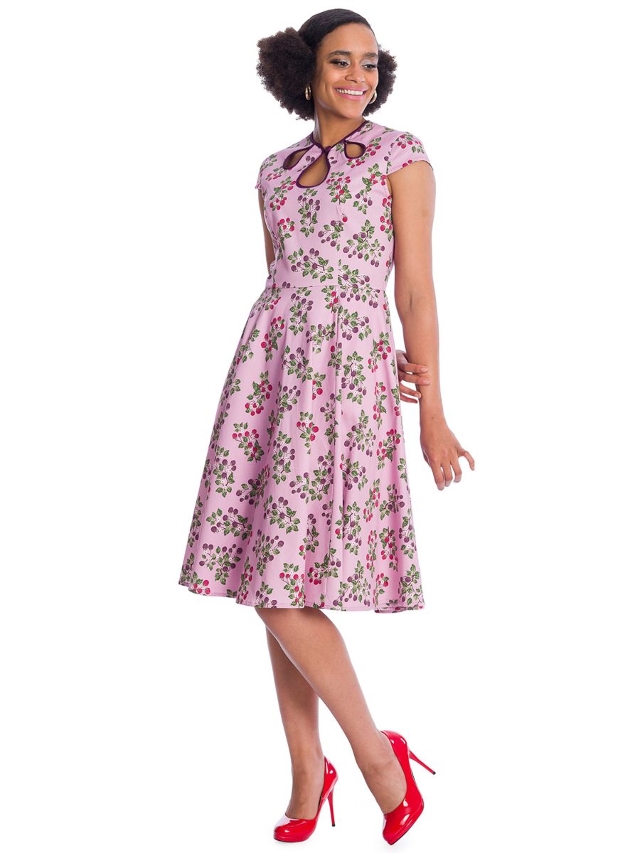 Banned Retro Summer Berry Daisy Fit and Flare Dress