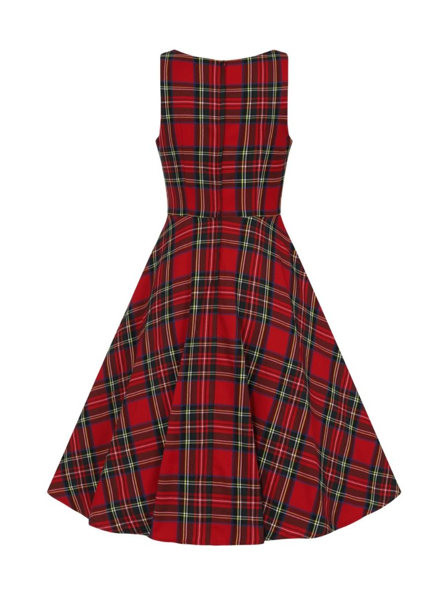 Banned Retro 1950's Tartan Girl Lady Jane Red Plaid Fit & Flare Dress