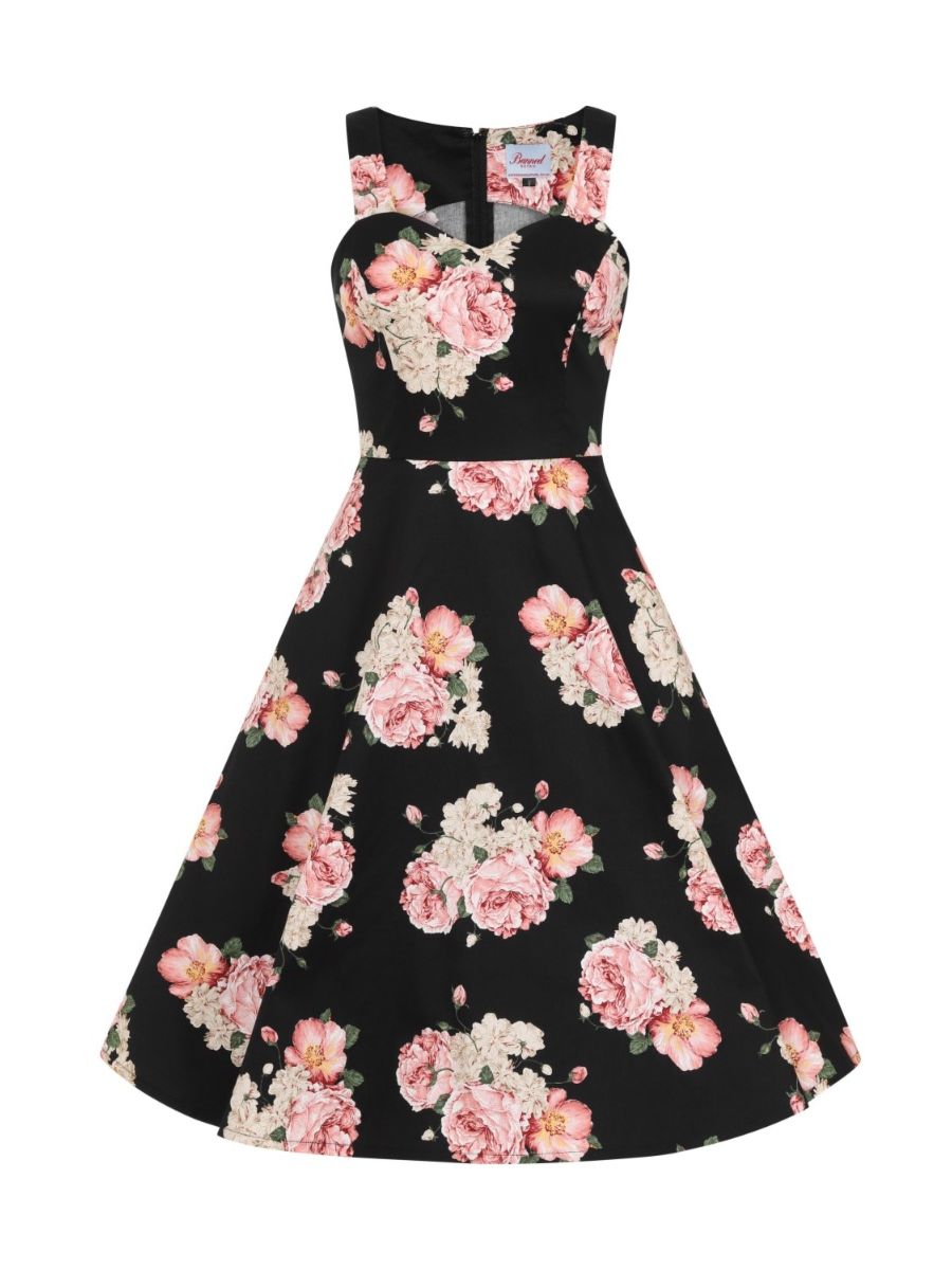 Banned Retro 1950's English Rose Floral Lady Jane Fit & Flare Dress