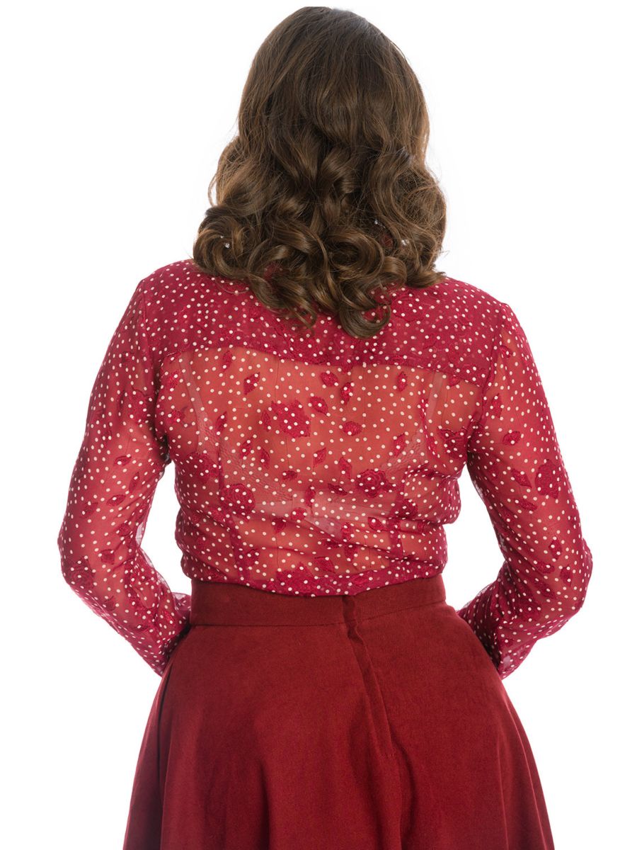 ROSE PUSSY BOW BLOUSE