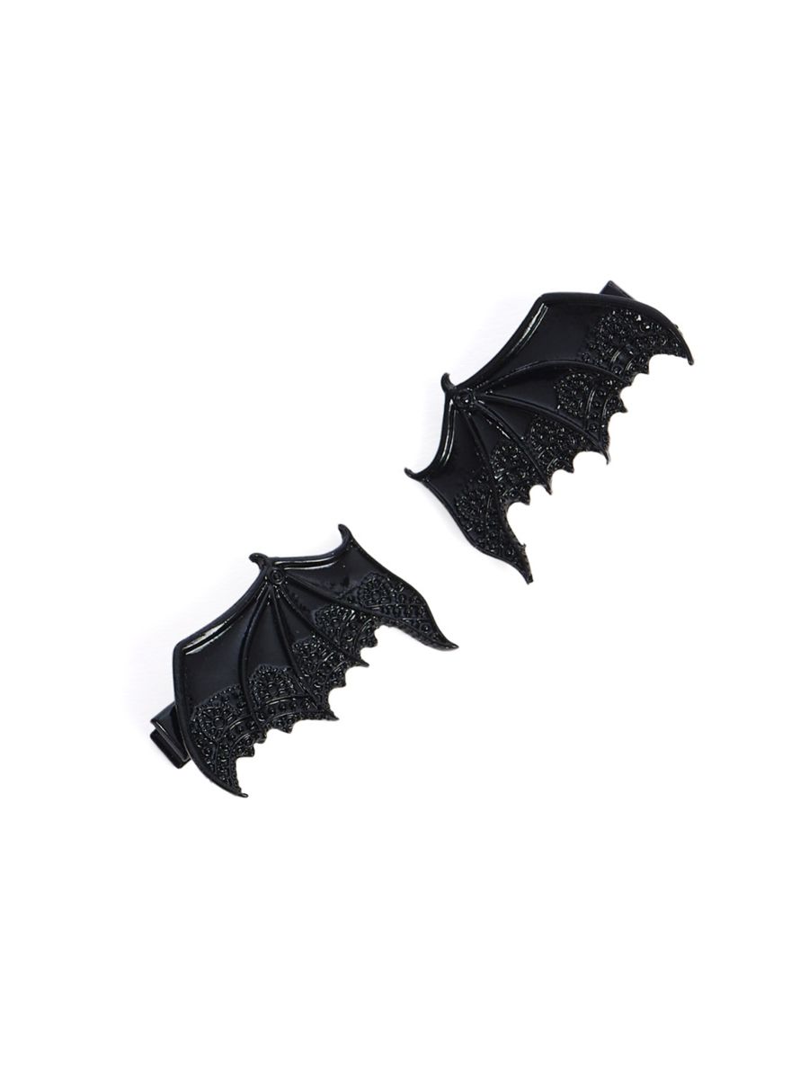 BATWING HAIR CLIPS-Black-One Size-EU