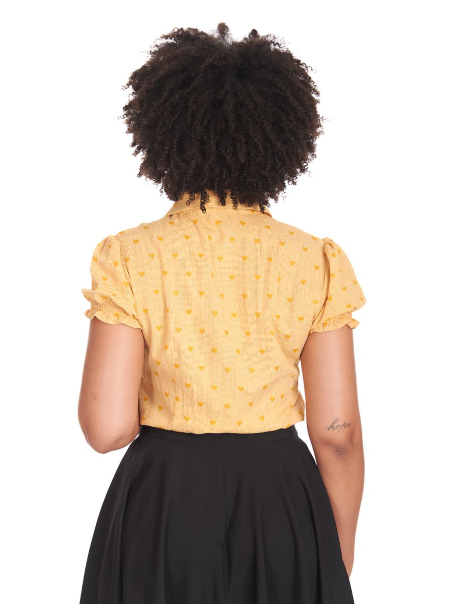 HEART ON HER SLEEVE BLOUSE-Yellow