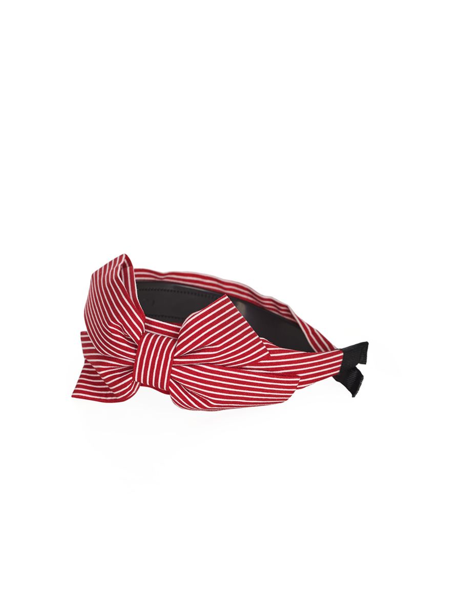 GENEVIEVE BOW HEAD BAND-Red