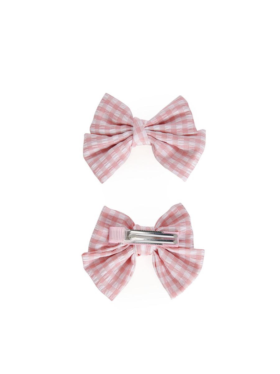 POLLY GINGHAM HAIR CLIP-Pink