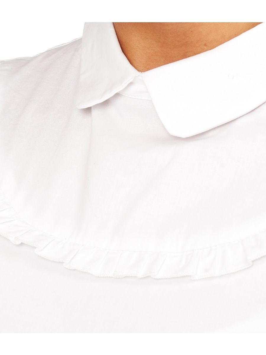 Banned Retro 1950's Lotus Collar Cropped Blouse White