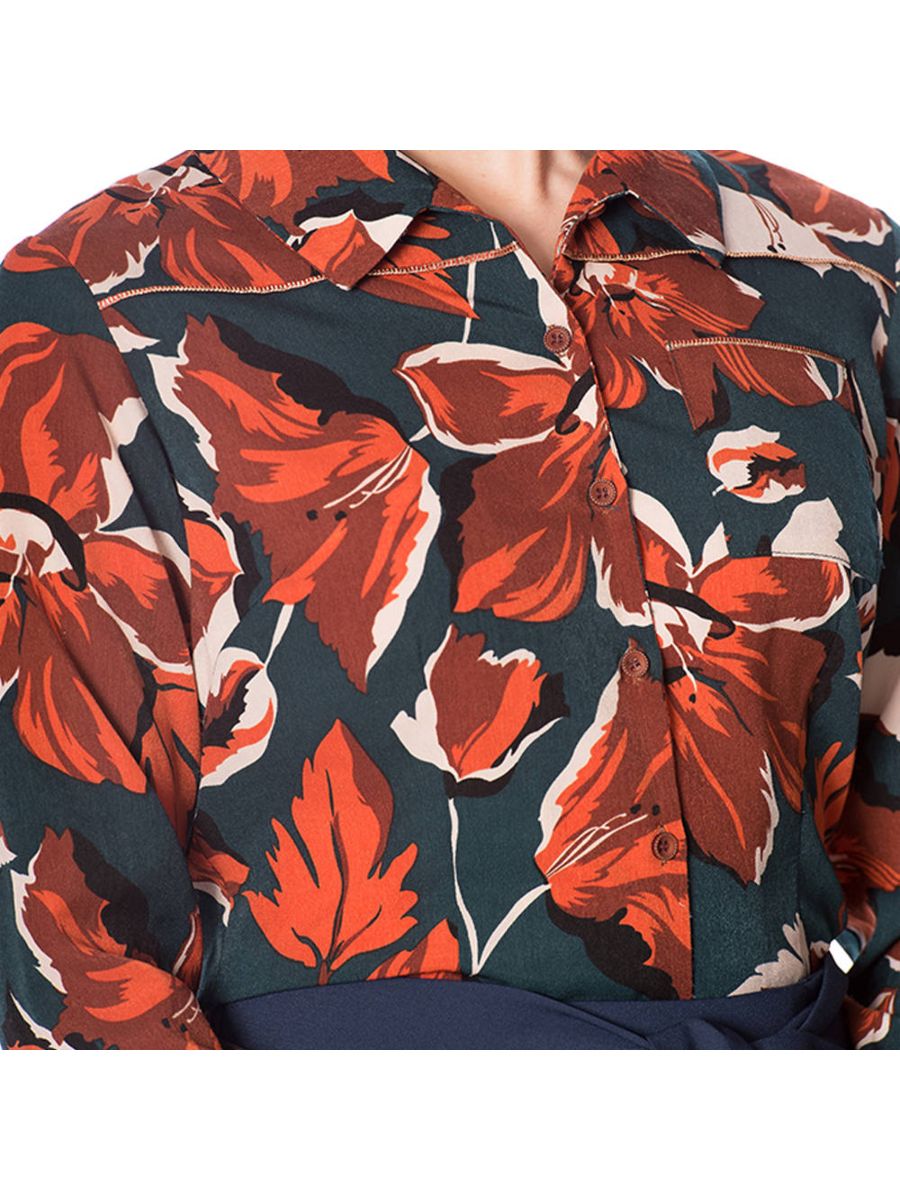 THE WORK TO COCKTAILS FLORAL SHIRT